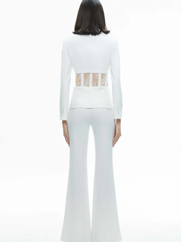 Alice and Olivia Alexia Fitted Sheer Corset Blazer-Women Jackets + Coats