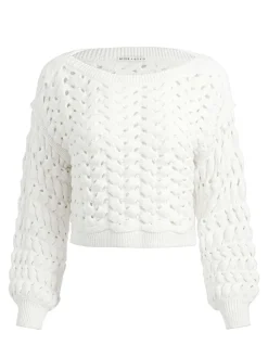 Alice and Olivia Allene Cable Knit Crewneck-Women Sweaters