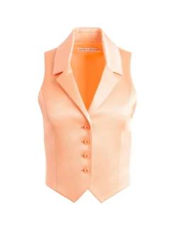 Alice and Olivia Amber Collared Vest-Women Tops