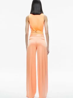Alice and Olivia Amber Collared Vest + Eric Low Rise Pant-Women Matching Sets