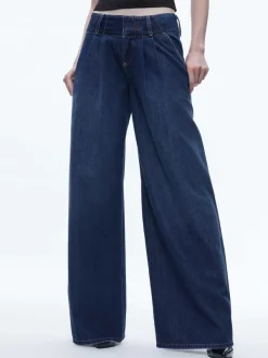 Alice and Olivia Anders Low Rise Pleated Jean-Women Pants
