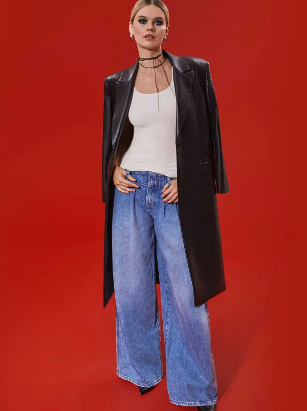 Alice and Olivia Anders Low Rise Pleated Jean-Women Pants