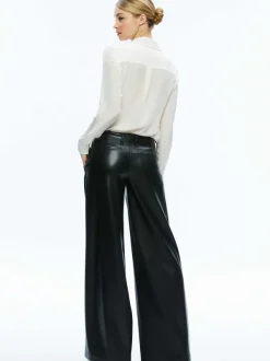 Alice and Olivia Anders Vegan Leather Low Rise Pant-Women Pants
