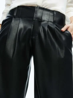 Alice and Olivia Anders Vegan Leather Low Rise Pant-Women Pants