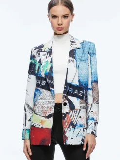 Alice and Olivia A+O X Basquiat Denny Blazer-Women Jackets + Coats