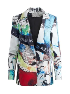 Alice and Olivia A+O X Basquiat Denny Blazer-Women Jackets + Coats