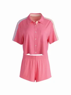 Alice and Olivia A+O X Big Feelings Madden Short Sleeve Set-Women Loungewear