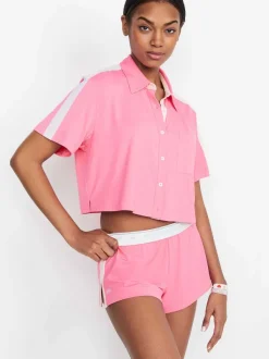 Alice and Olivia A+O X Big Feelings Madden Short Sleeve Set-Women Loungewear