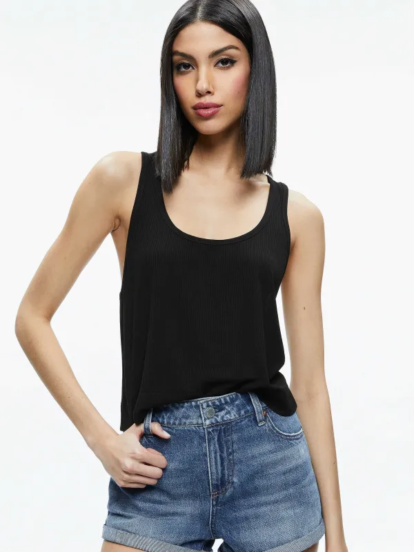Alice and Olivia Avril Boxy Tank-Women Tops