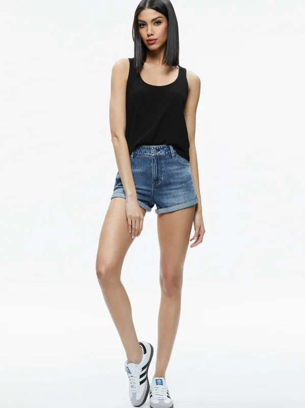 Alice and Olivia Avril Boxy Tank-Women Tops