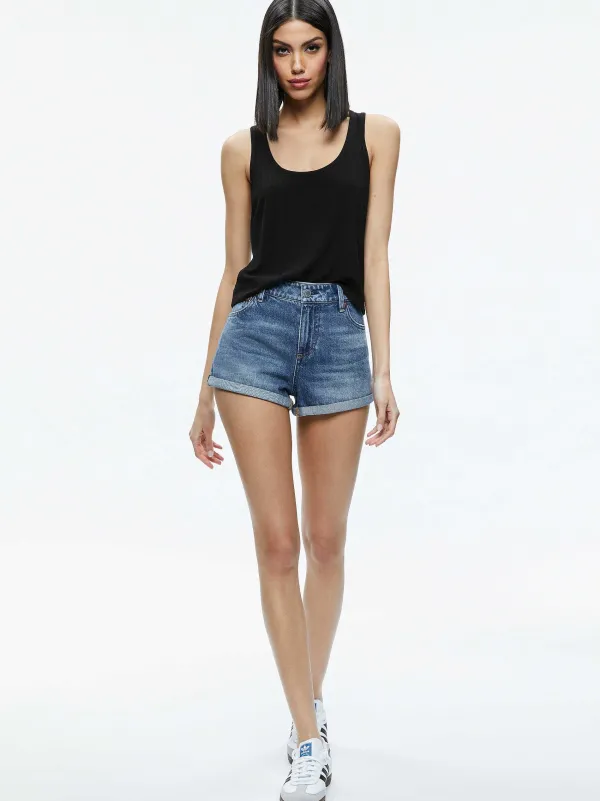 Alice and Olivia Avril Boxy Tank-Women Tops