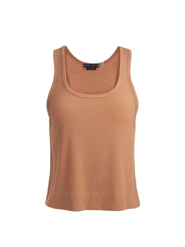 Alice and Olivia Avril Boxy Tank-Women Tops
