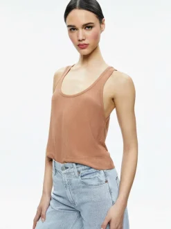 Alice and Olivia Avril Boxy Tank-Women Tops