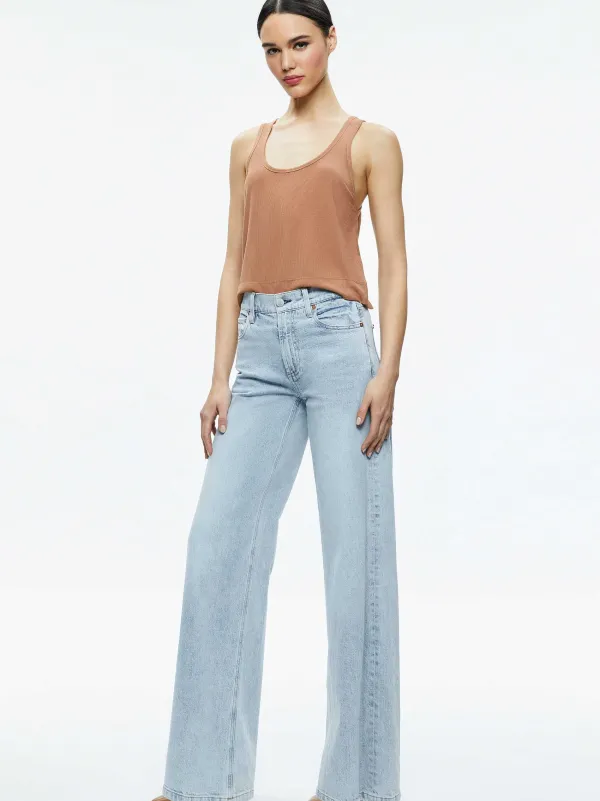 Alice and Olivia Avril Boxy Tank-Women Tops