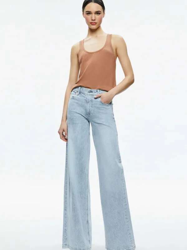 Alice and Olivia Avril Boxy Tank-Women Tops