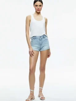 Alice and Olivia Avril Boxy Tank-Women Tops