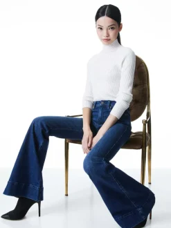 Alice and Olivia Beautiful High Rise Bell-Women Pants