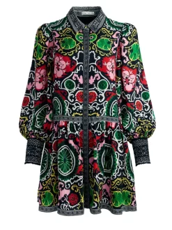 Alice and Olivia Bertha Blouson Sleeve Mini Dress-Women Dresses