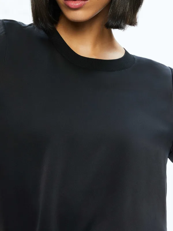 Alice and Olivia Braden Drop Shoulder Tee-Women Tops