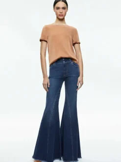 Alice and Olivia Braden Drop Shoulder Tee-Women Tops