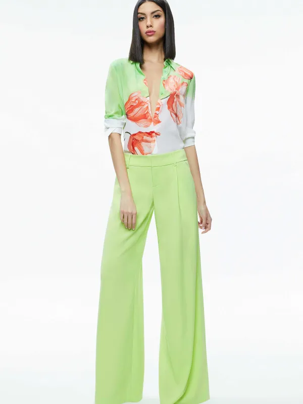 Alice and Olivia Brady Slim Button Down-Women Tops