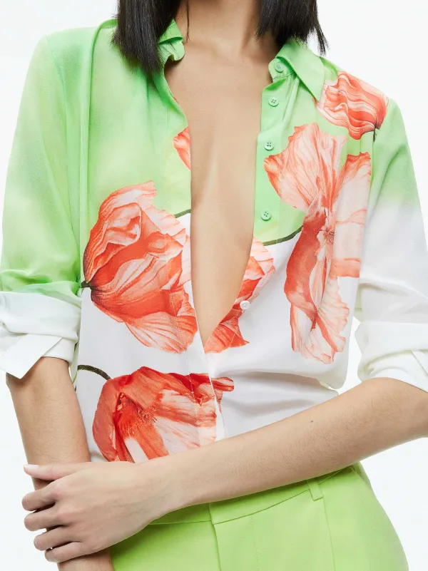 Alice and Olivia Brady Slim Button Down-Women Tops