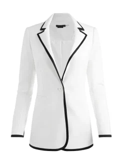 Alice and Olivia Breann Contrast Trim Blazer-Women Jackets + Coats