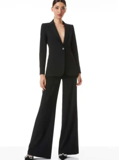 Alice and Olivia Breann Long Fitted Blazer-Women Jackets + Coats
