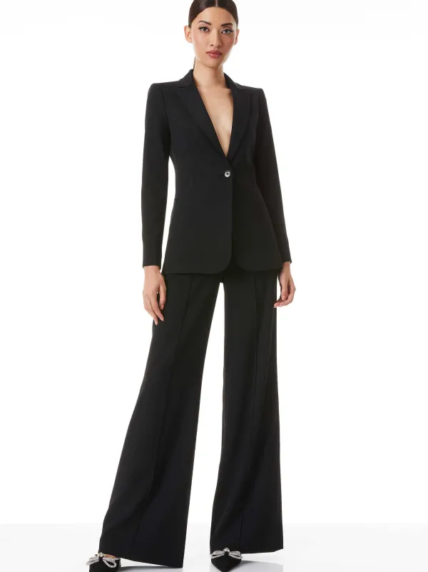 Alice and Olivia Breann Long Fitted Blazer-Women Jackets + Coats