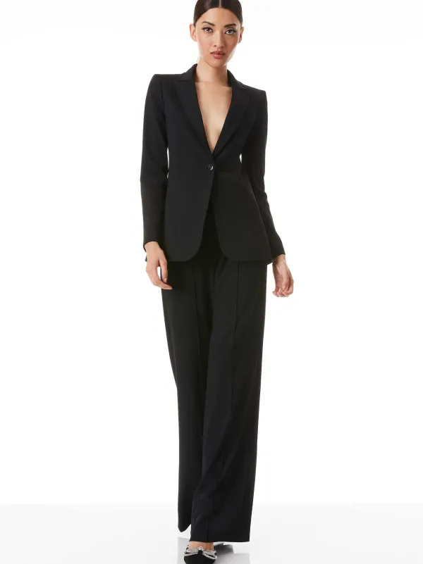 Alice and Olivia Breann Long Fitted Blazer-Women Jackets + Coats