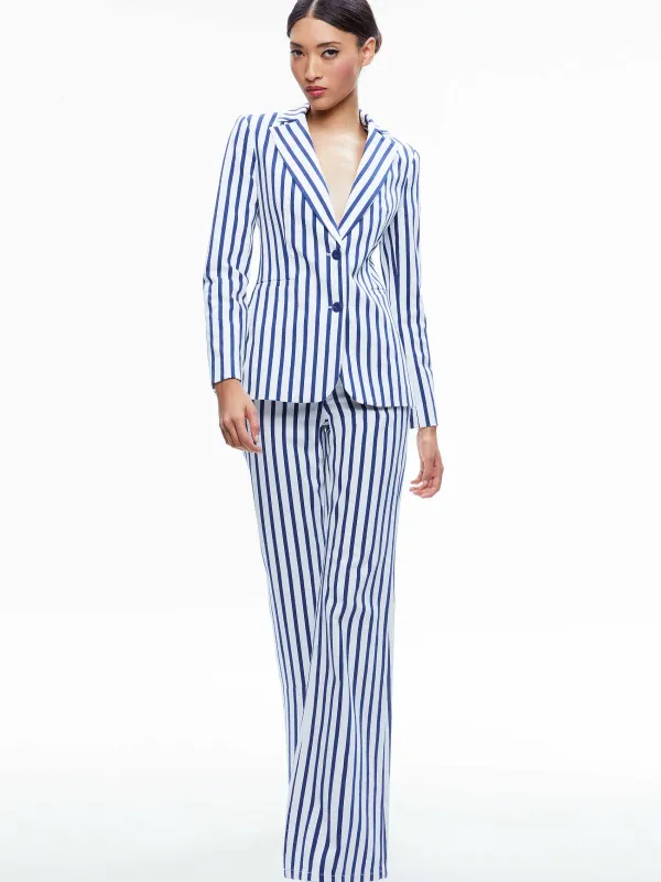 Alice and Olivia Breann Long Fitted Two Button Blazer-Women Jackets + Coats