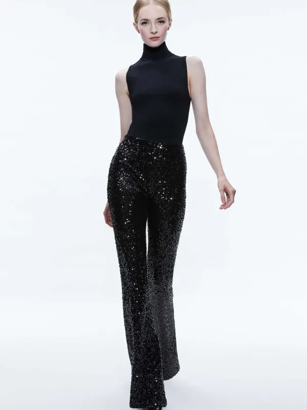 Alice and Olivia Breann Sequin Fitted Blazer + Lara Sequin Bootcut Pant-Women Matching Sets