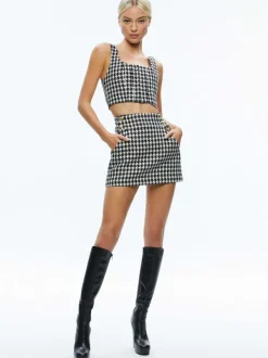 Alice and Olivia Breslin Corset Top + Donald Side Button Skirt-Women Matching Sets