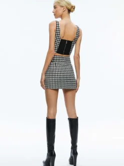 Alice and Olivia Breslin Corset Top + Donald Side Button Skirt-Women Matching Sets