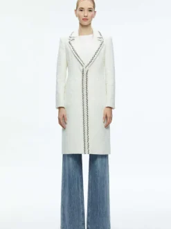 Alice and Olivia Bret Embellished Long Blazer-Women Jackets + Coats