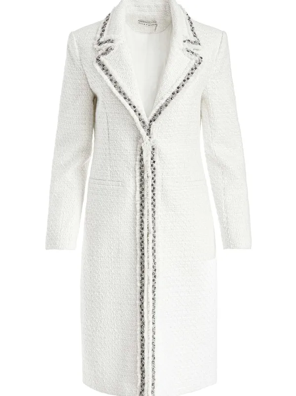 Alice and Olivia Bret Embellished Long Blazer-Women Jackets + Coats