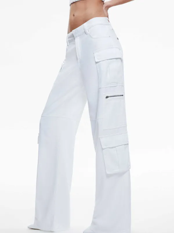 Alice and Olivia Cay Baggy Cargo Jeans-Women Pants
