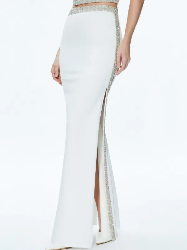 Alice and Olivia Ceresi Embellished Crop Top + Marilynn Embellished Maxi Skirt-Women Matching Sets