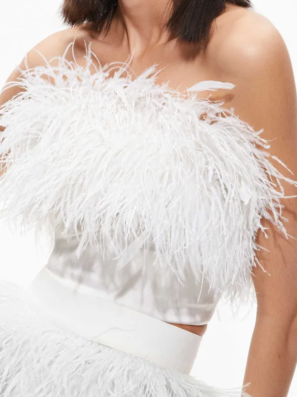 Alice and Olivia Ceresi Feather Top-Women Tops