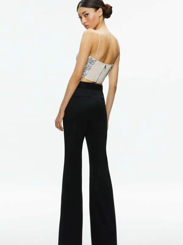 Alice and Olivia Ceresi Sequin Bandeau Crop Top-Women Tops