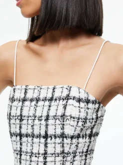 Alice and Olivia Ceresi Tweed Crop Top-Women Tops