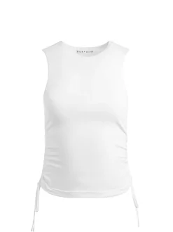 Alice and Olivia Chrissy Crewneck Ruched Crop Top-Women Tops