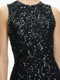 Alice and Olivia Coley Embellished Feather Trim Mini Dress-Women Dresses