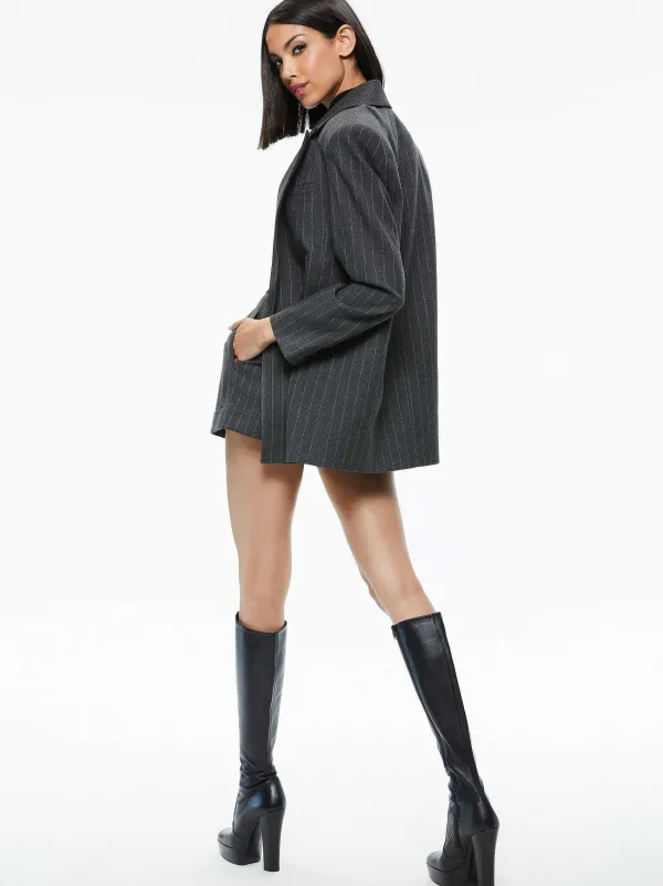 Alice and Olivia Colley Notch Collar Blazer + Conry Pleated Cuff Short-Women Matching Sets