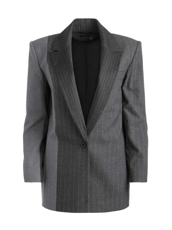 Alice and Olivia Colley Notch Collar Blazer + Conry Pleated Cuff Short-Women Matching Sets