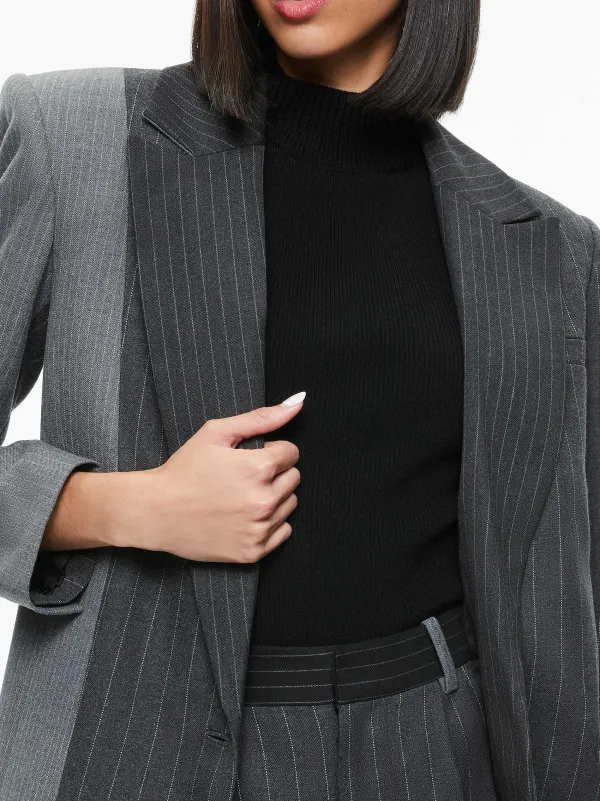 Alice and Olivia Colley Notch Collar Blazer + Conry Pleated Cuff Short-Women Matching Sets