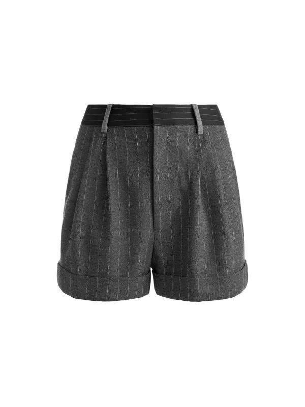 Alice and Olivia Colley Notch Collar Blazer + Conry Pleated Cuff Short-Women Matching Sets