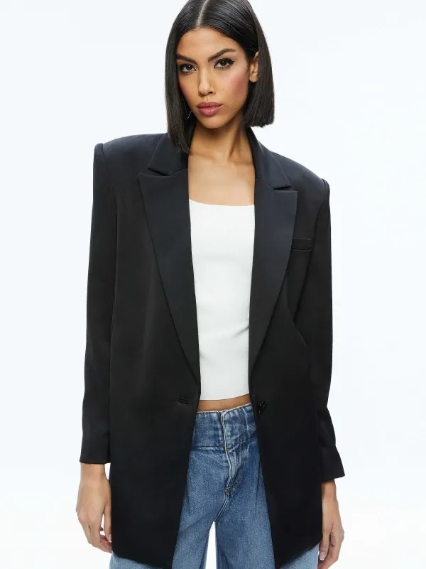Alice and Olivia Colley Oversized Blazer-Women Jackets + Coats