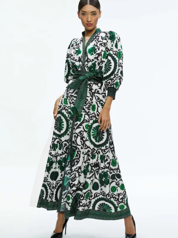 Alice and Olivia Cora Volume Tiered Shirt Dress-Women Dresses