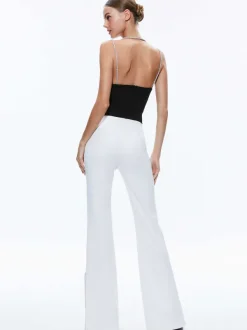 Alice and Olivia Coral Crystal Strap Cowl Neck Top-Women Tops